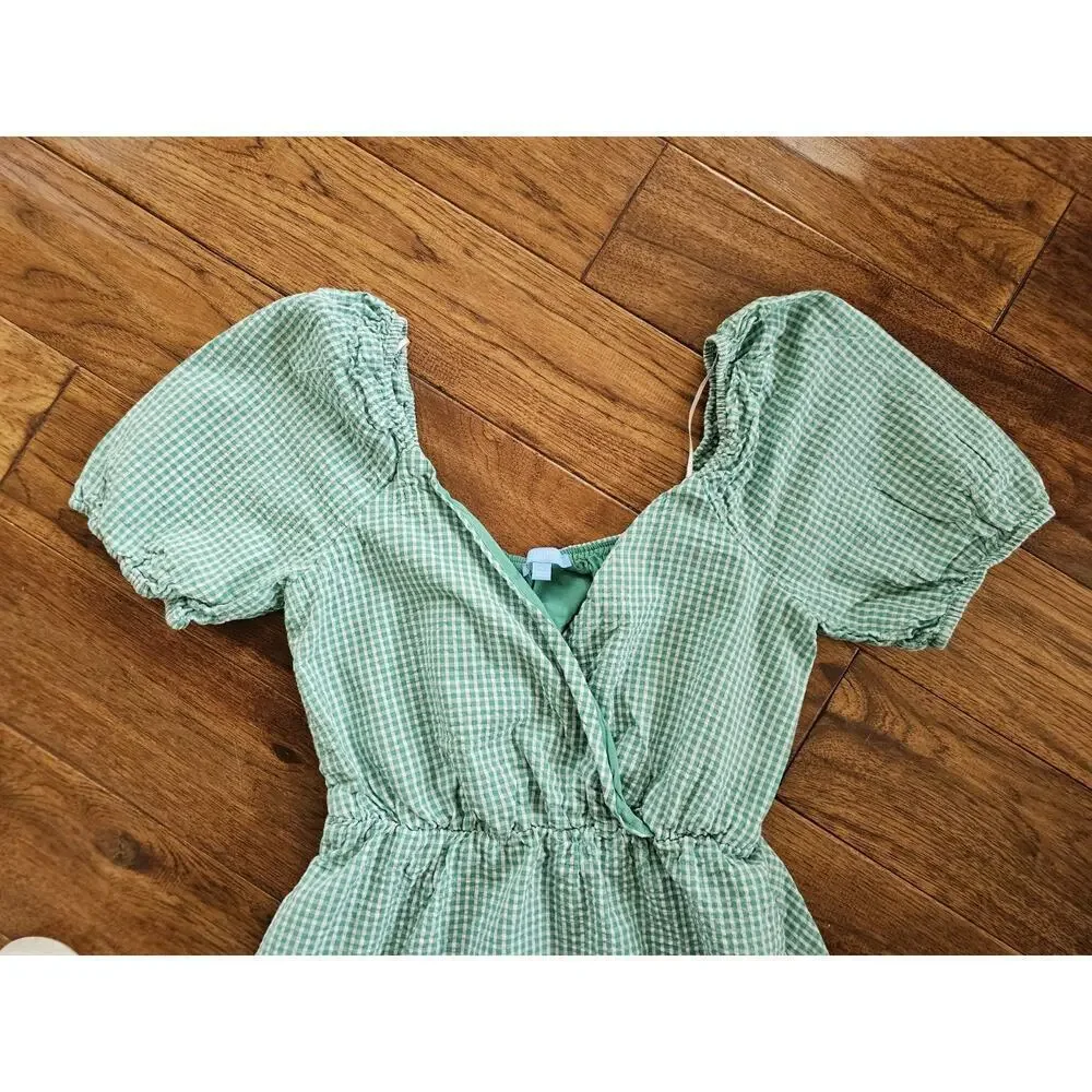 Draper James Green Gingham Dress Women's Size S Cottagecore - Picture 3 of 7
